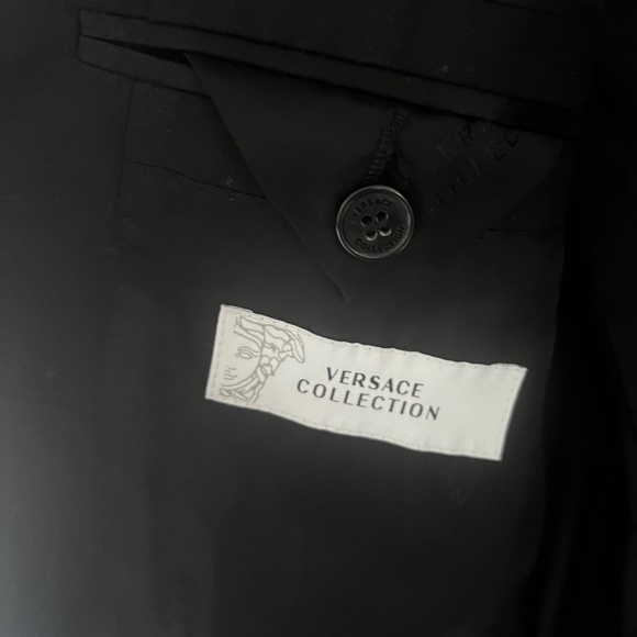 Versace Collection Coat Men's 2-Button Blazer Jacket Black Size 52 - Picture 2 of 7